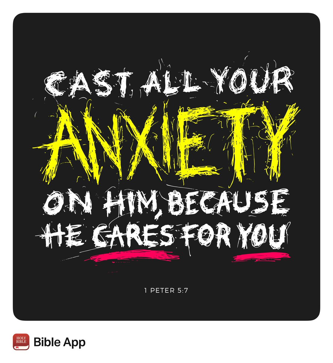 Godisnotboring's tweet photo. “casting all your care upon Him, for He cares for you.”
I Peter 5:7 #encouragement #anxiety https://t.co/5YbUPIp2aI