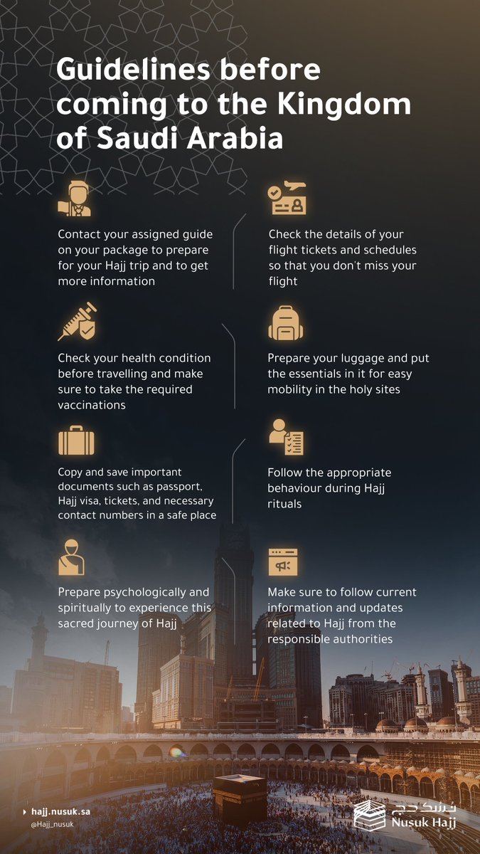 Make sure you follow the instructions before coming to Saudi Arabia #Nusuk_Hajj