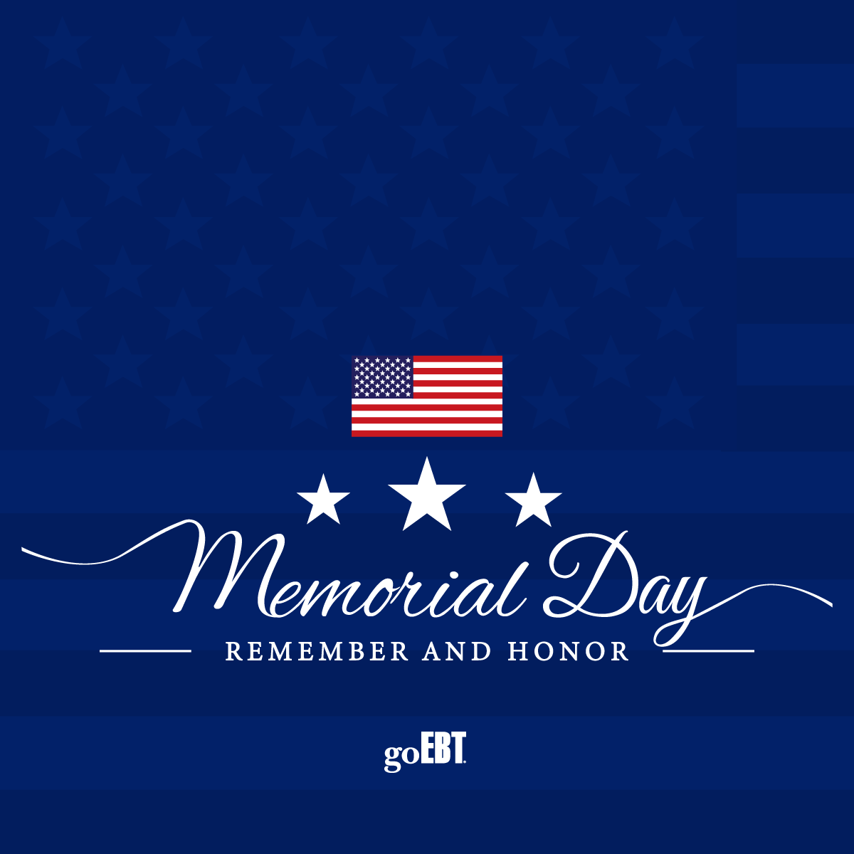 goEBT's tweet photo. 🇺🇸 Honoring Our Heroes 🇺🇸

Today, we honor those who served for our freedom. Reflect and remember their heroism.

#MemorialDay #HonoringHeroes #goEBT https://t.co/ADo2bCgP0U
