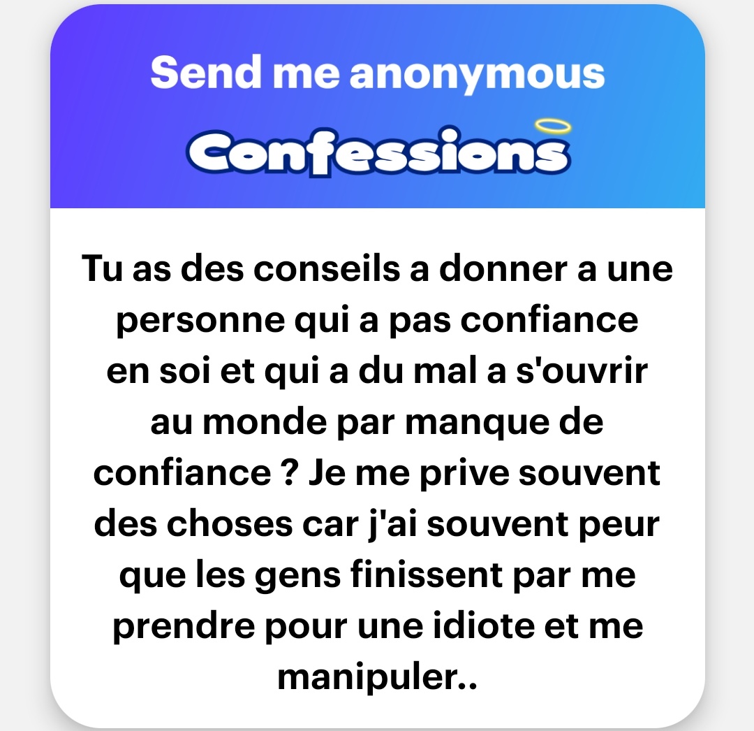 OxymoonArt's tweet image. Je comprends parfaitement ce que tu ressens je travaille aussi beaucoup dessus.

Personnellement en ce qui concerne la confiance si y'a bien une chose que je sais, c'est difficile à gagner, que ça soit faire confiance au autre ou confiance en soit même, c'est un travail régulier…