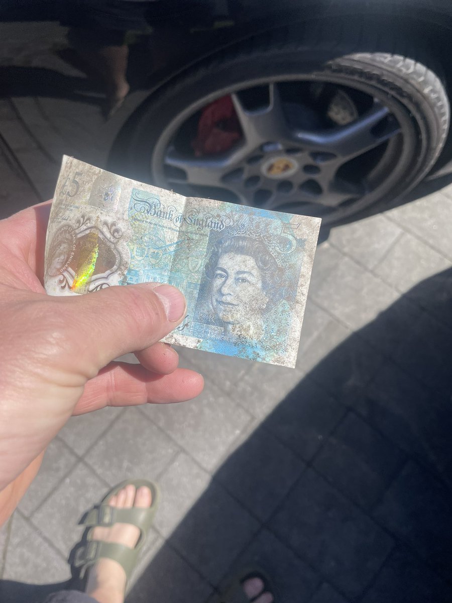 Found a fiver in the garden this must be from the Monet tree that my kids think I have