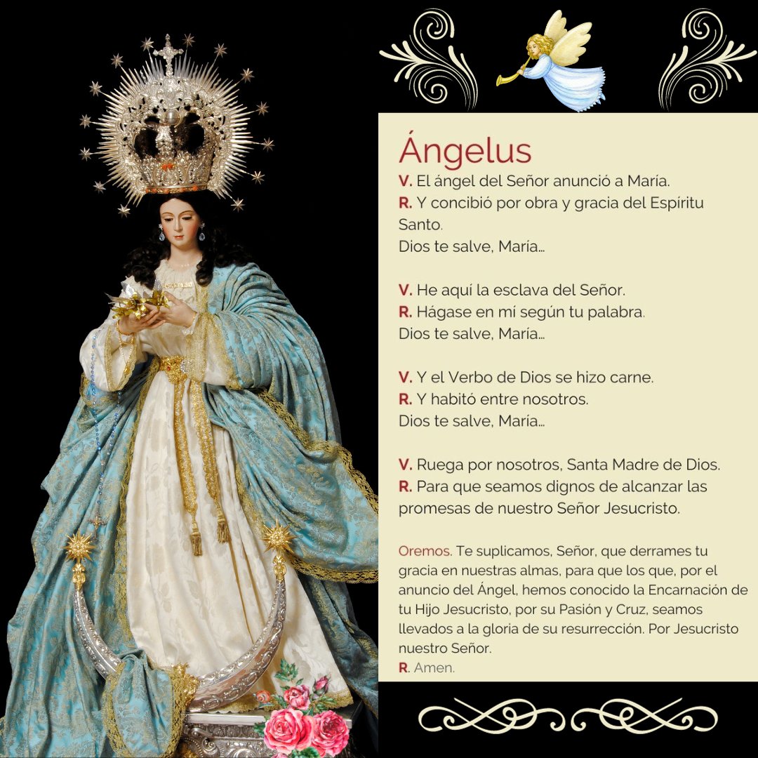 ✝️ Es la hora del 𝗔́𝗻𝗴𝗲𝗹𝘂𝘀, oremos juntos...                                                                                                                  #Ángelus #OremosJuntos #LaHoraDeMaria #Anunciacion