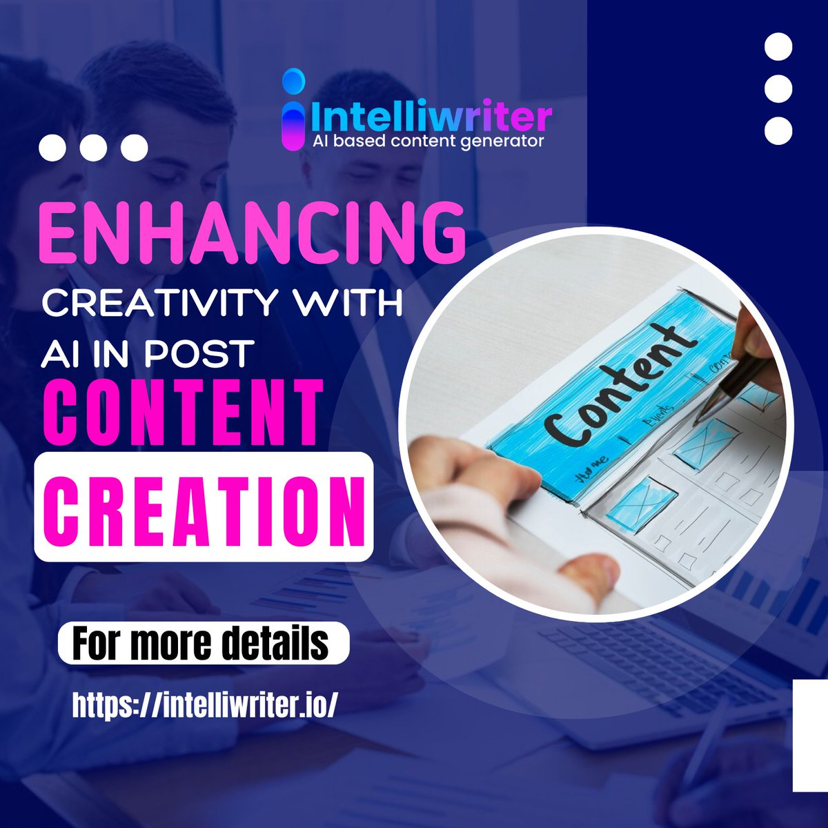 **Enhancing Creativity with AI in Post-Content Creation** 

Unlock the potential of AI and elevate your post content creation with Intelliwriter. Transform your ideas into captivating content effortlessly! 

intelliwriter.io
#Intelliwriter #Aibasedcontentgenerator #AIImage