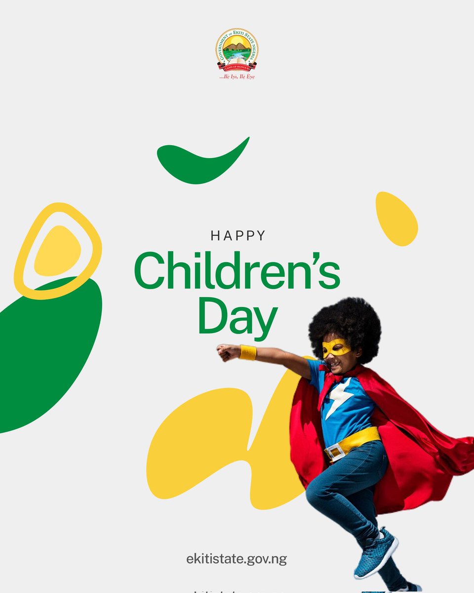 Today, we celebrate our children for whom we tirelessly work towards creating a brighter future. We are committed to creating a world that protects, nurtures and supports the healthy development of every child. Happy Children's Day.🎉