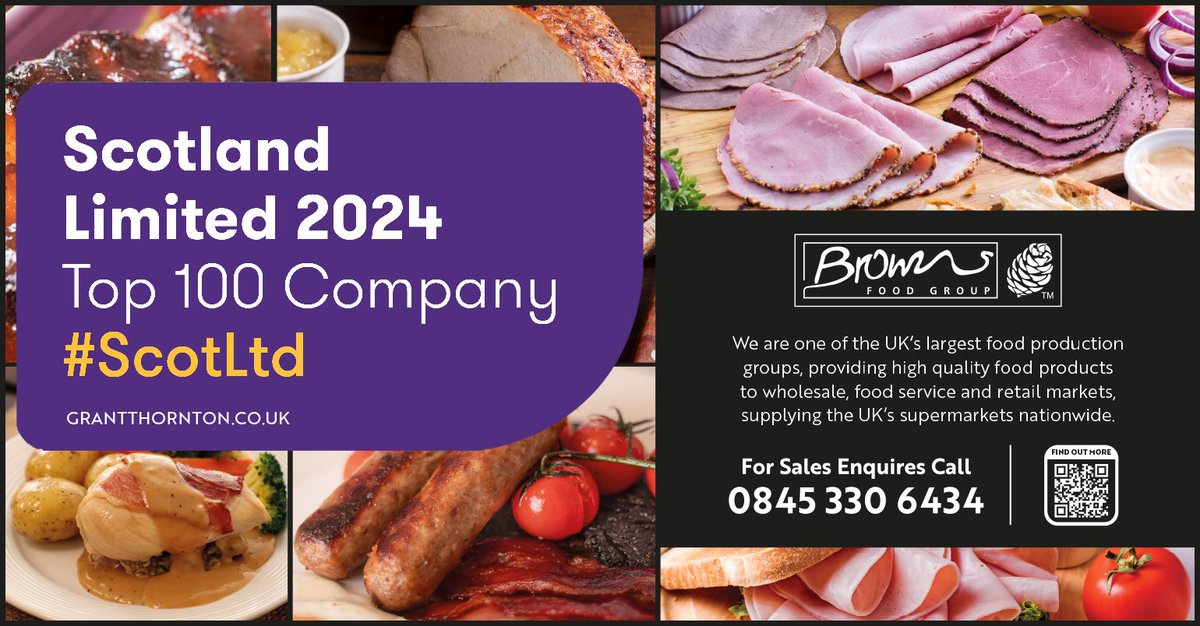Browns Food Group (@brownsfoodgroup) on Twitter photo We’re delighted to announce that we have been included in this year’s Top 100 Company’s in Scotland! This is a fantastic achievement for us, thank you to <a href="/GrantThorntonUK/">Grant Thornton UK</a> for the recognition. 😊👏 #scotltd We’re delighted to announce that we have been included in this year’s Top 100 Company’s in Scotland! This is a fantastic achievement for us, thank you to <a href="/GrantThorntonUK/">Grant Thornton UK</a> for the recognition. 😊👏 #scotltd