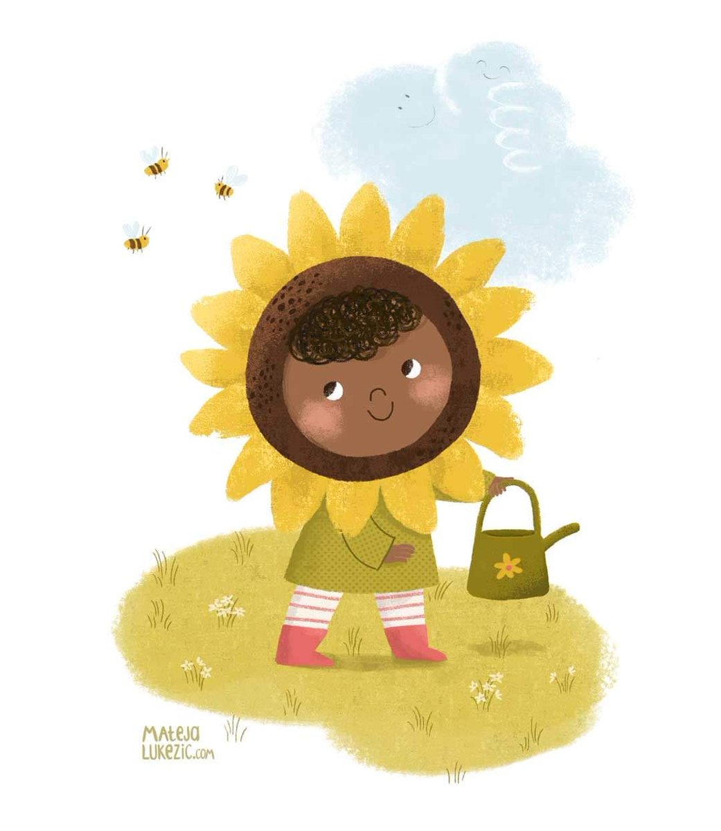Hello Monday 🌻👋 #sunflower #illustration #spring #Kidlit