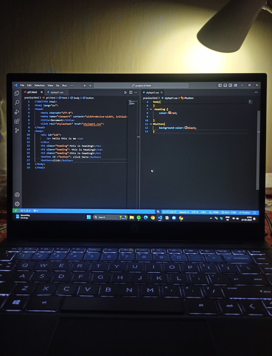 caps_raunak's tweet image. Hi everyone 👋 
This is #day5 of leaning #webdevlopment and
Today's learning:
✅ Background colour property 
✅RGB color system 
✅Hex colour system 
✅ Selectors (universal, element,id,class)
.
🙂
#buildinpublic #coding #LearnInPublic #css