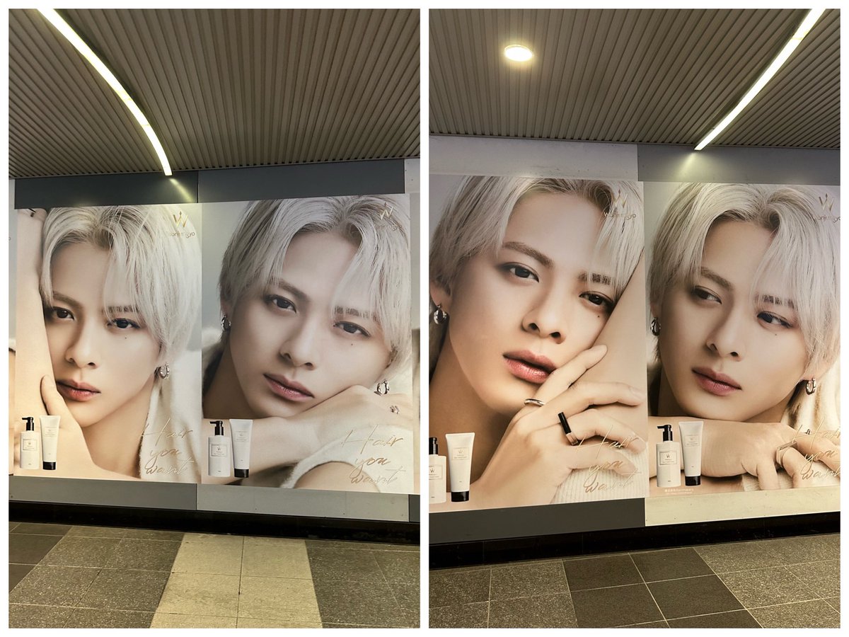 __S_129_'s tweet photo. どの紫耀くんもかっこよくて綺麗でした🤍🖤✨️✨️
渋谷の人が沢山通る中でこうやって顔ドアップで載る紫耀くんが凄いしみんなかっこいいーって言いながら通ってた🥹💞

#Wonjungyohair 
#平野紫耀 https://t.co/NMXCViVDMr