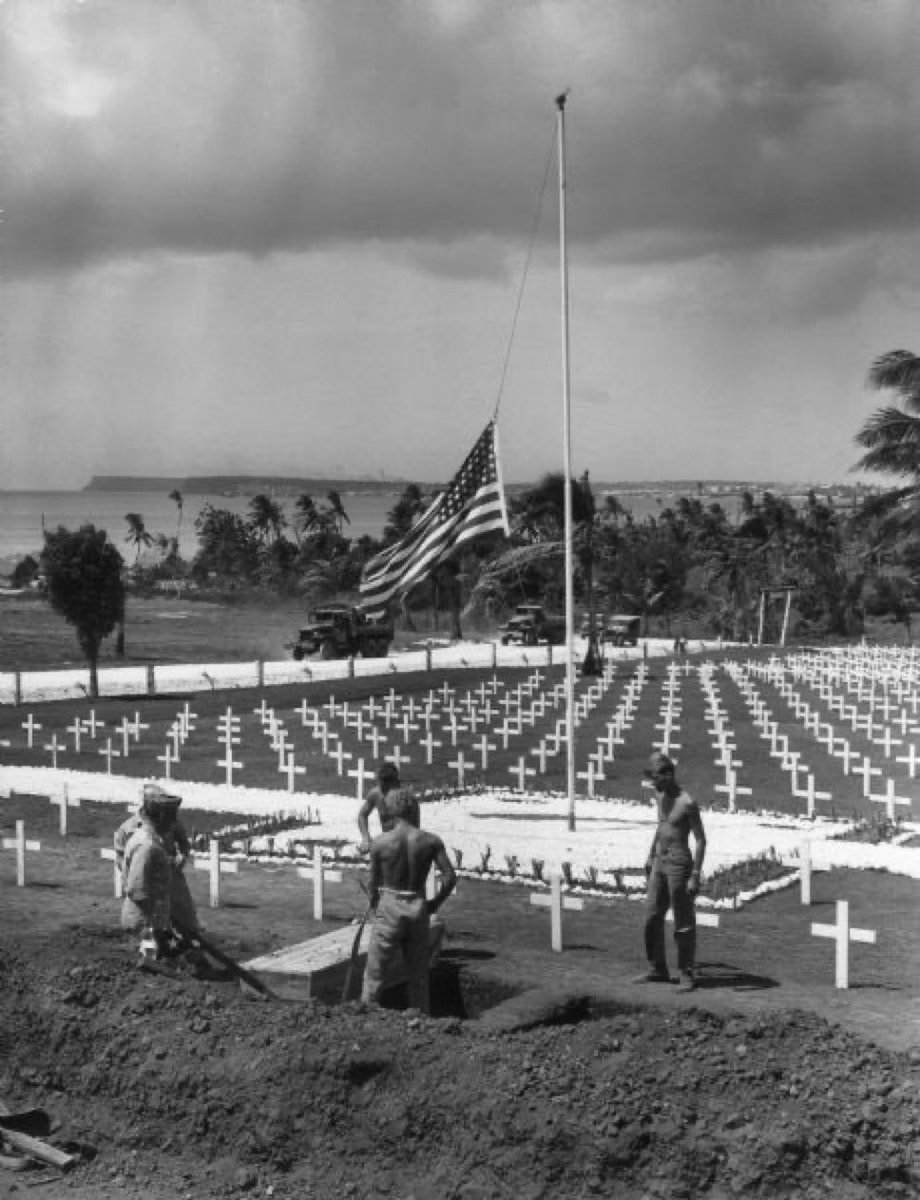 “Memorial Day is the day that’s set aside to remember with gratitude and pride all those who served and died for our country and our freedom. May your day be filled with memories and peace. God Bless America.” Photo: Guam 1945. #MemorialDay2024