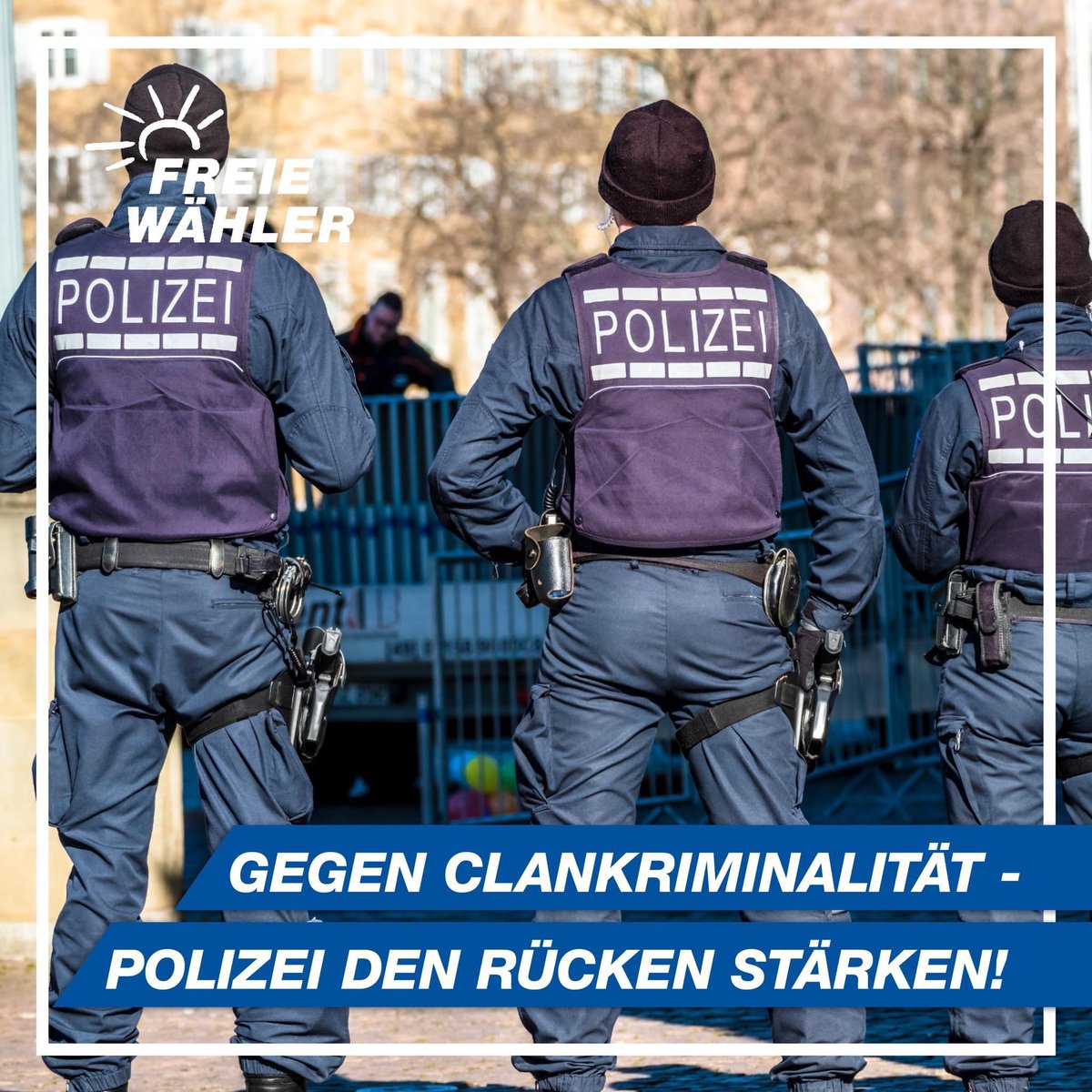 Clankriminalität wirksam bekämpfen! 🚓👮‍♂️ #Kriminalität #Clan #Polizei #Werte #Sicherheit Als FREIE WÄHLER fordern wir konsequenteres Handeln des Rechtsstaats gegen die zunehmende Clankriminalität in Deutschland. Wir müssen kriminellen „Clan-Familien“ endlich das Handwerk legen!