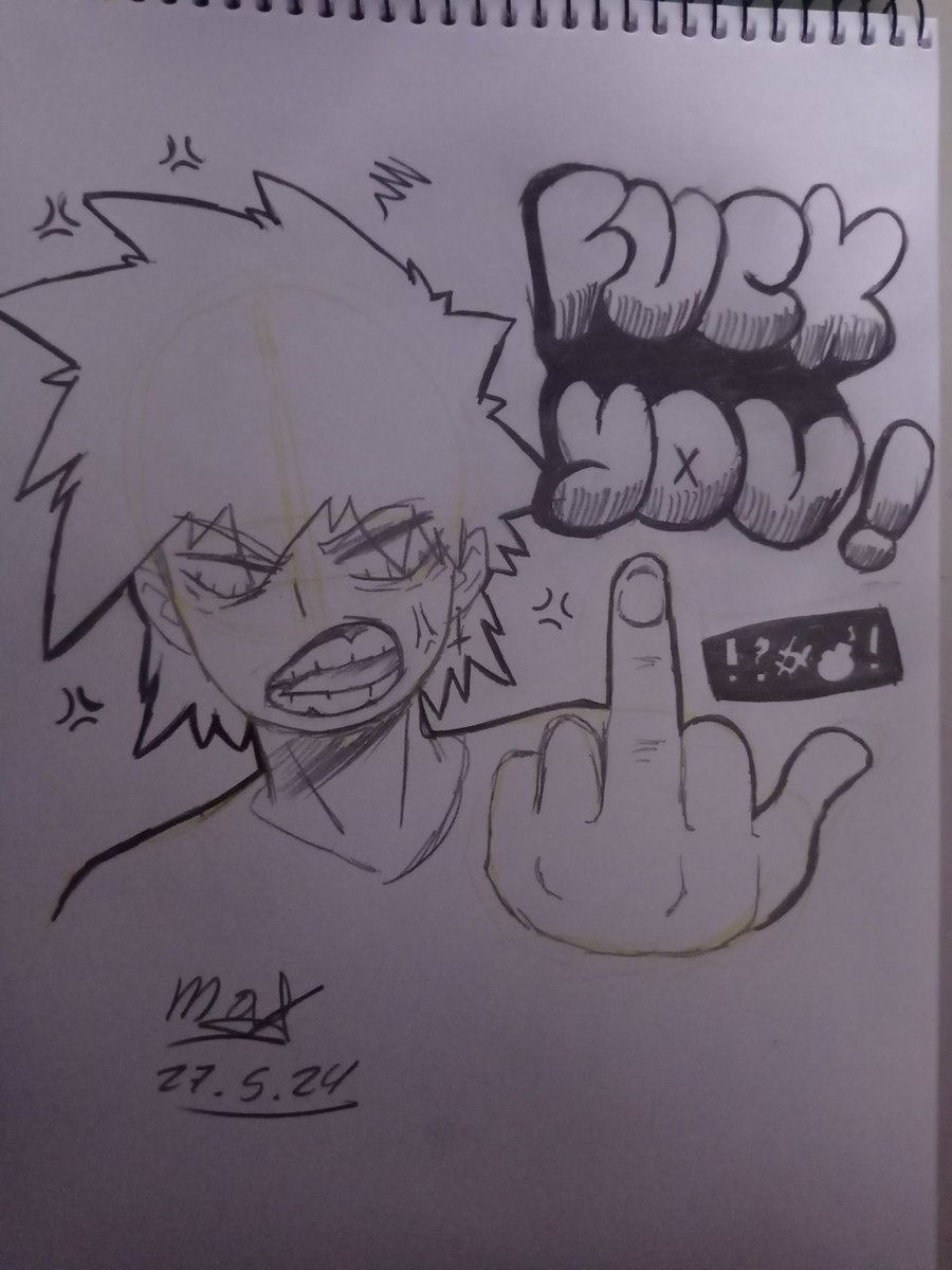 Dunno of I will make it digital but a school doodle of #katsukibakugou being friendly