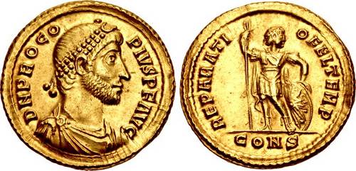 Today 366AD Procopius was beheaded. He was a Roman usurper against Valens. His head was then sent to Valens’ elder brother and co-emperor Valentinian I. Procopius was the last member of the house of Constantine to wear the diadem