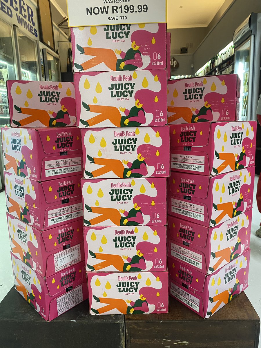 Nice special in store. 2 x 6 packs Juicy Lucy for R199.99