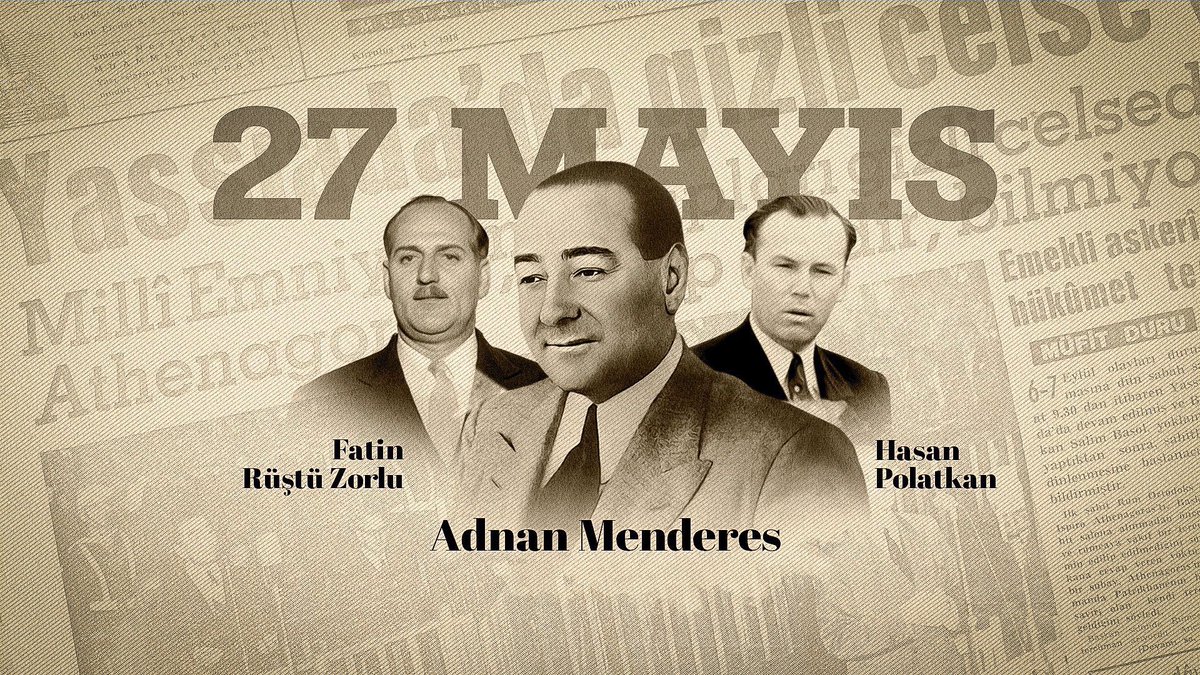 Milletimizin iradesine karşı yapılan 27 Mayıs 1960 darbesinin 64. yılında, merhum Başbakanımız Adnan Menderes ve yol arkadaşları Hasan Polatkan ile Fatin Rüştü Zorlu’yu rahmet ve minnetle yâd ediyorum.