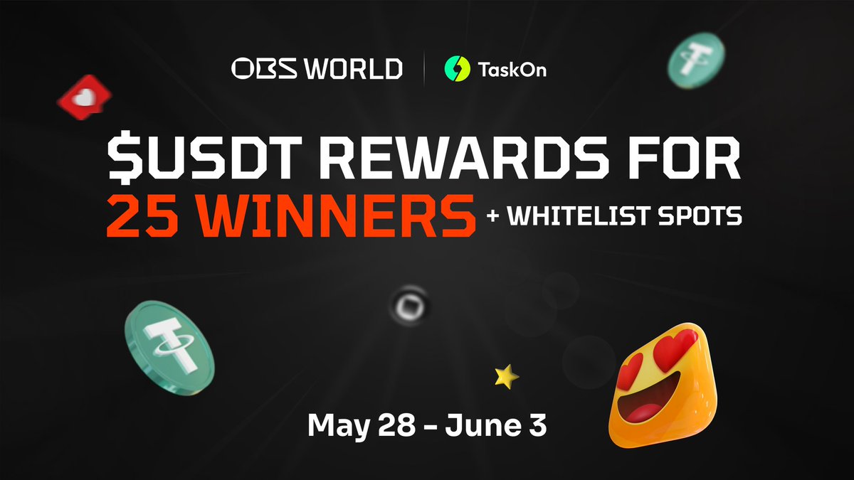 💥New #giveaway is on - join us on @taskonxyz! 

🔗 Participate: taskon.xyz/campaign/detai…
 
1️⃣ Complete simple tasks 
2️⃣ Win $20 USDT in lucky draw 🍀 

Start 28 May - don’t miss!

#airdrop #tokenido #tokensale #UsdtGiveaway