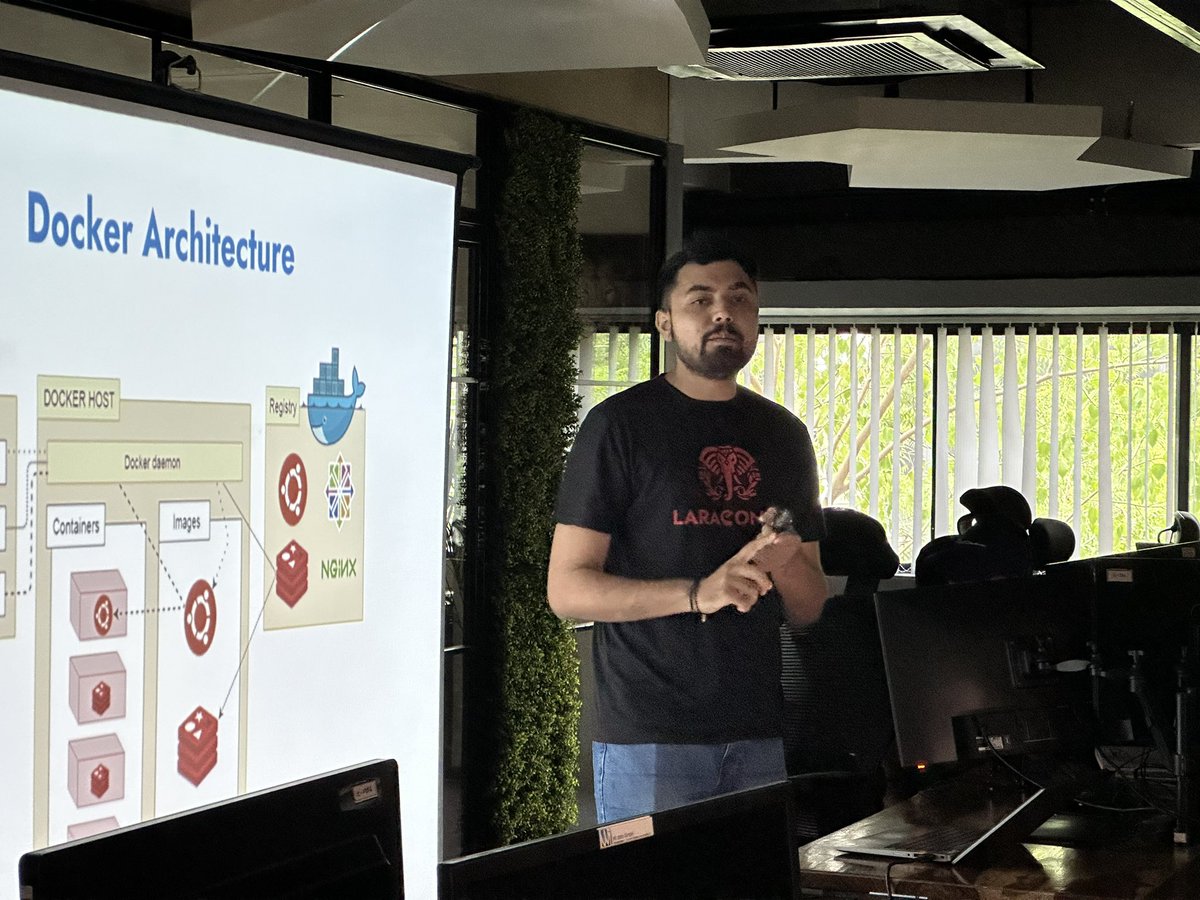 📢 @sahildarz  delivered an incredible session on Docker, titled 'Docker - Zero to Hero.' 🚀in the @LaravelAhm meetup. 

He provided excellent insights into the fundamentals of Docker, making it an exceptional session, especially for beginners.🚀

#laravel #docker #meetups