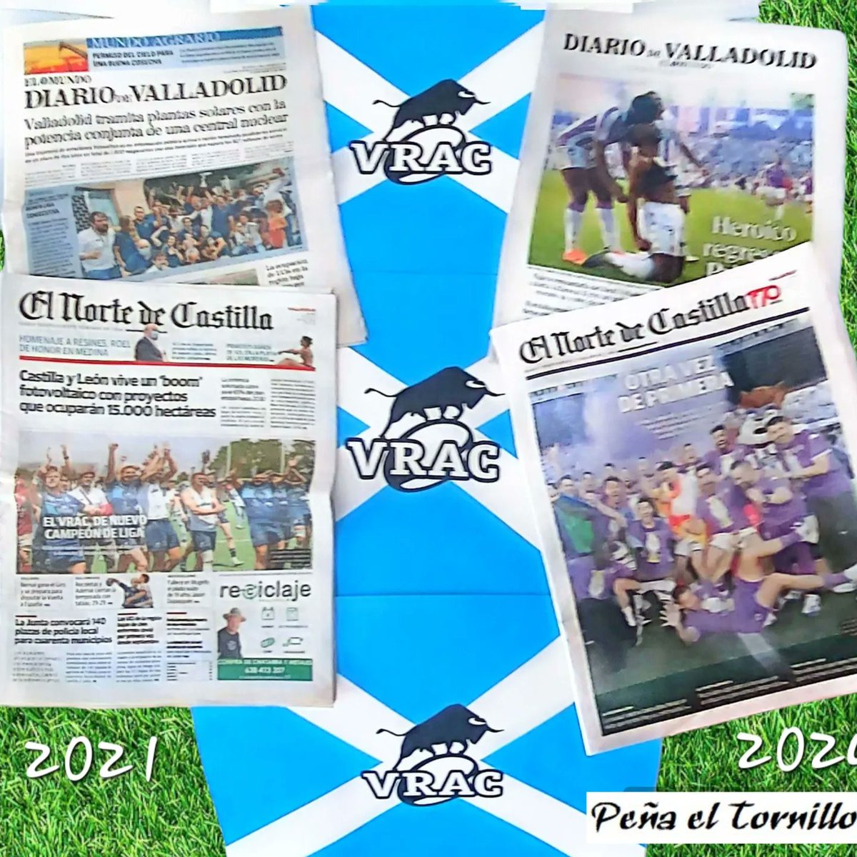 vraceltornillo's tweet photo. "El deporte Rey deja en segundo plano al Rey de un deporte"

Este podía ser nuestro titular al ver hoy las portadas de los periódicos locales respecto a otros años, ayer el @realvalladolid ascendía a 1 División (Felicidades por ello 👏👏) y el @VRAC ganaba su 13 Liga 🏆@dhferugby https://t.co/ML0MIx5DRf