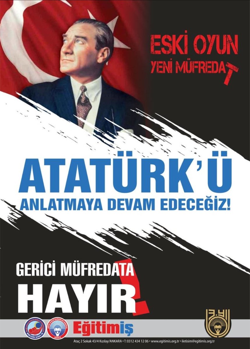 Atatürk'ün önerisi üzerine kabul edilen yeni alfabe yüzünden bir gecede cahil kaldığını söyleyen ve o geceden beri bu cehalette ısrar edenler, Atatürk'ün kurduğu Cumhuriyet'le yönetilen ve Atatürk'ün düşmandan kurtardığı bu ülkeden derhal defolup gitsinler! #LaikEğitim