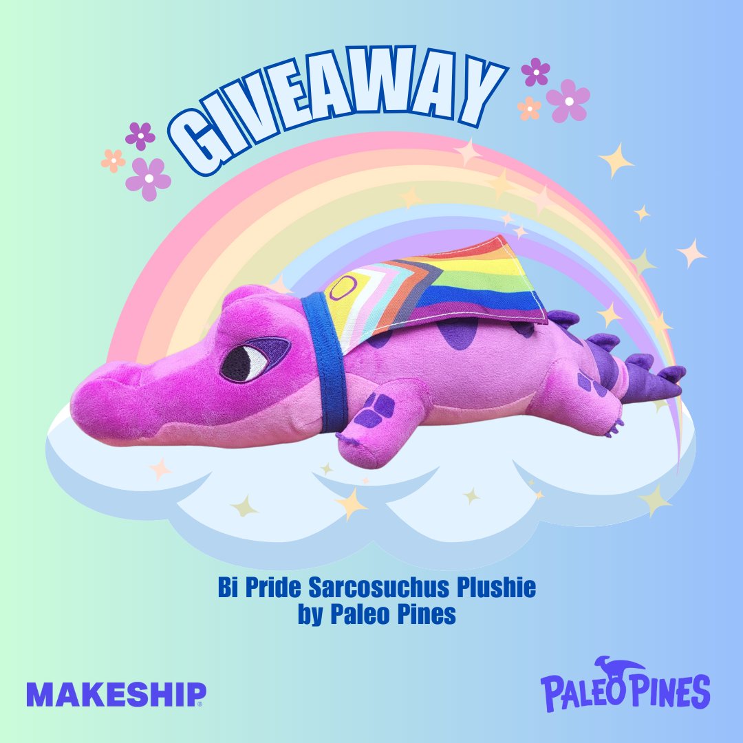 It’s a FLASH 24-hour GIVEAWAY with our friends @Makeship! We’re giving you the chance to win 1 of 2 Bi Pride Sarcosuchus Plushies! 🌈🦖 To enter: 1. Follow @makeship and @PaleoPines 2. Retweet this post Giveaway ends May 29th at 2pm (ET) 🙁 Worldwide entries welcome! 😁