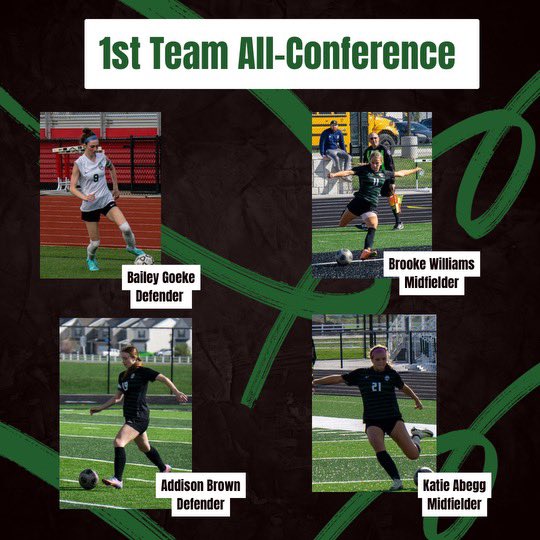 A big shout out to our 1st team All-Conference selections.  <a href="/baileygoeke/">bailey</a> <a href="/AddisonB_30/">Addison Brown</a> Brooke Williams and Katie Abegg.  🦅🦅