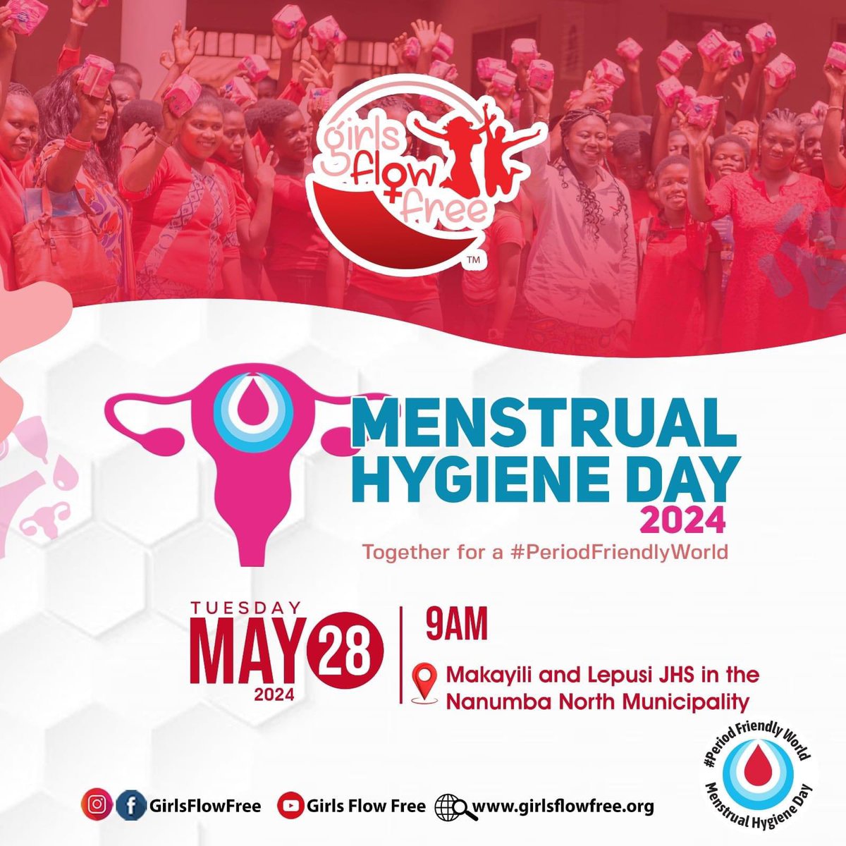 GirlsFlowFree1's tweet photo. We are super excited to celebrate MH Day with 139 girls from Makayili JHS and 76 girls from Lepusi JHS in the Nanumba North Municipality.
#EndPeriodPoverty 
#GirlsFlowFree 
#GirlsEducation  
#MenstrualHygieneDay 
#MHDay2024🩸 https://t.co/pyYsnNJV9R