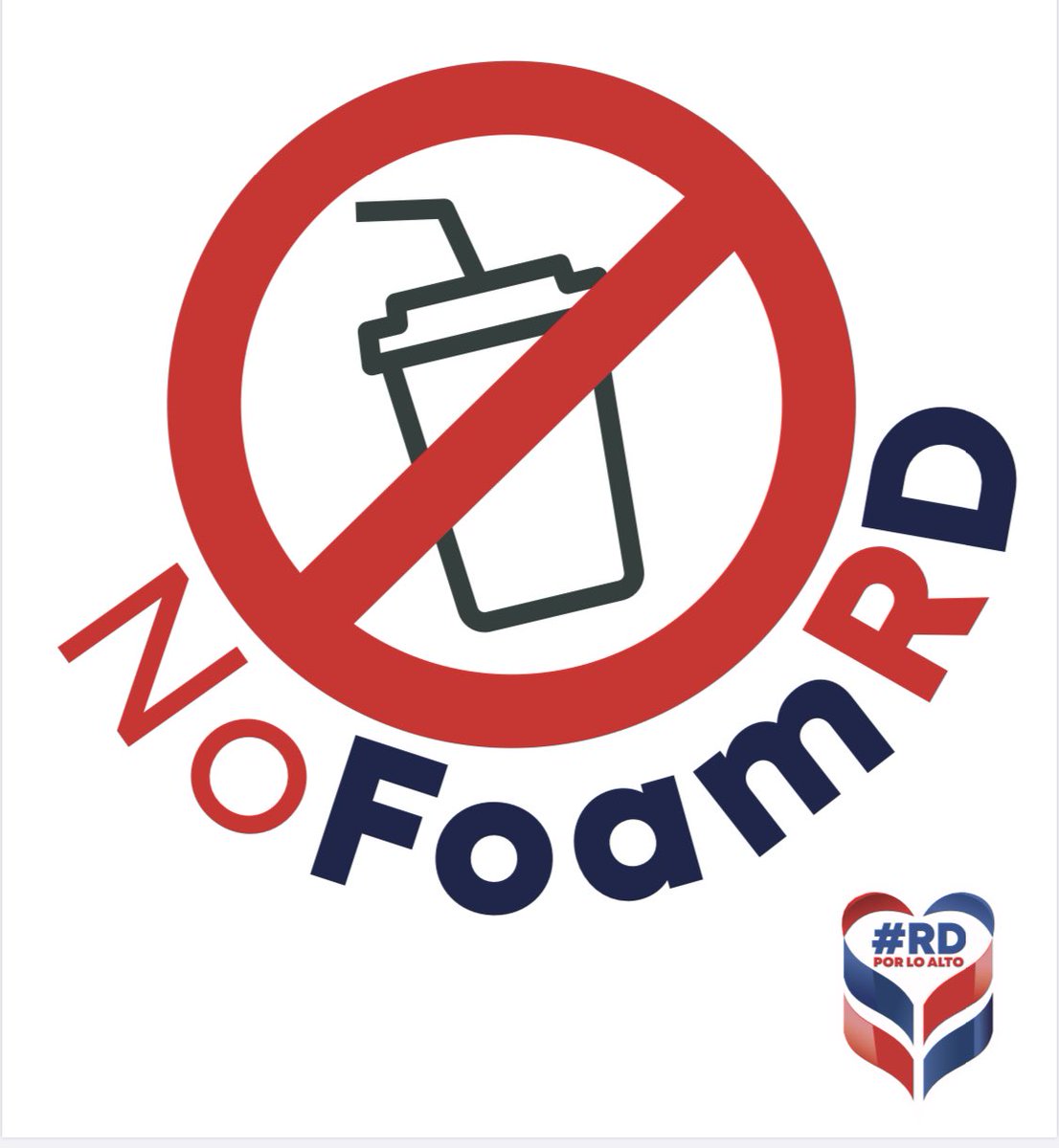 #RDPorLoAlto presenta el logo de nuestra campaña #NoFoamRD que busca eliminar el uso del foam y del plástico de un solo uso en la República Dominicana. Nuestros ríos, playas, arroyos y cañadas, así como gran parte de nuestros municipios sucumben por esta problemática. ¡Actuemos!