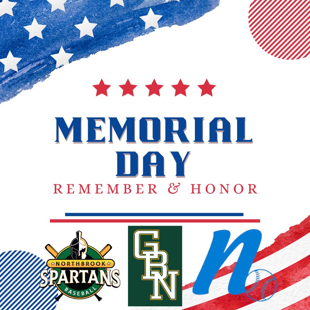 Today, above all other days, the Northbrook baseball community remembers & honors those who made the ultimate sacrifice. We are the home of the free because of the brave. We encourage all to pause for a moment of reflection today.