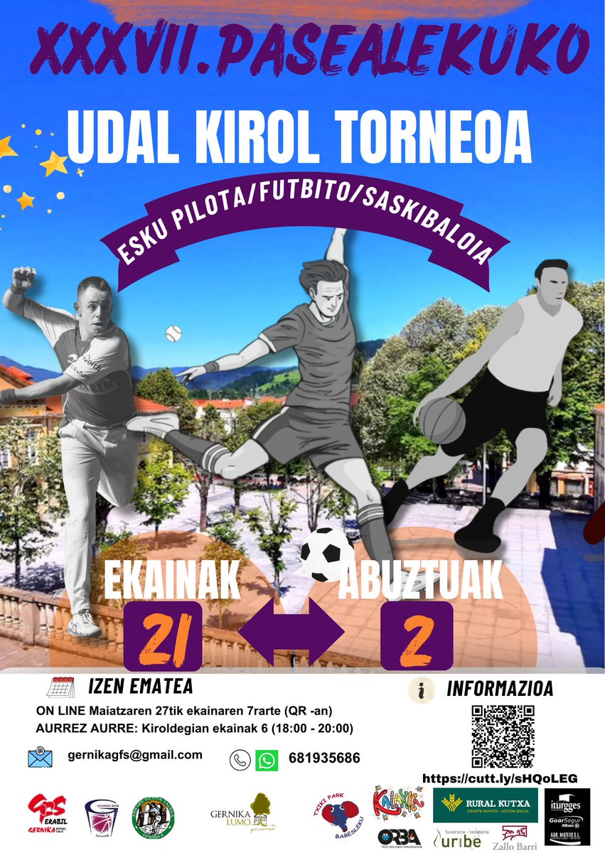 🏆Pasealekuko Torneoa ekainaren 21etik abuztuaren 2ra bitartean izango da. 🏆El Torneo del Pasealeku se desarrollará del 21 de junio al 2 de agosto. ✍️cutt.ly/sHQoLEG #Gernika #kirolak #deporteysalud #Deportes