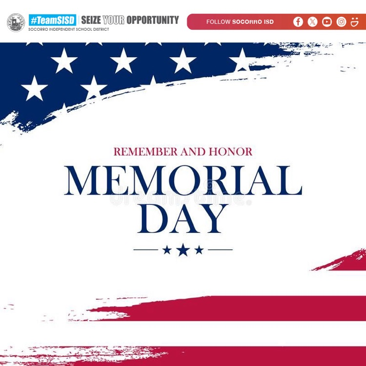 To the courageous men and women who sacrificed their lives to safeguard our freedom, we owe you an eternal debt of gratitude. #TeamSISD thanks you and honors your memory with great pride. #MemorialDay