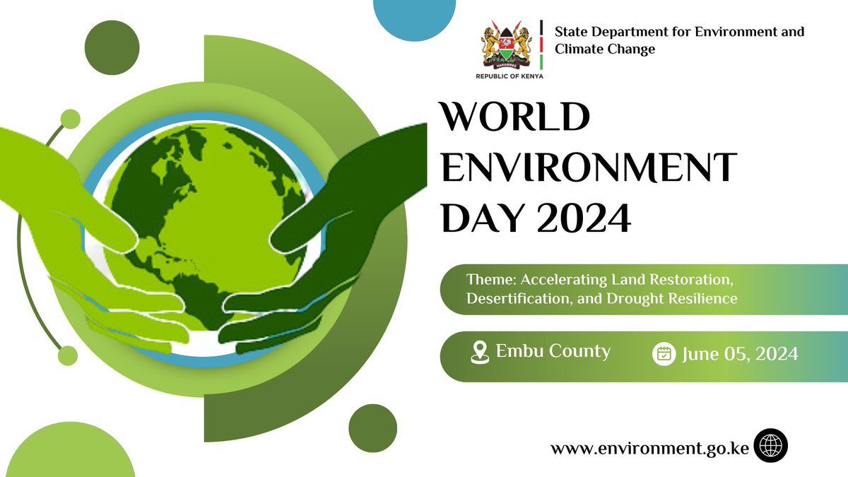 #WorldEnvironmentDay2024 will emphasize on land restoration, desertification, and drought resilience, as part of the UN Decade on Ecosystem Restoration, which is crucial for achieving Sustainable Development Goals (SDGs).#GenerationRestoration
