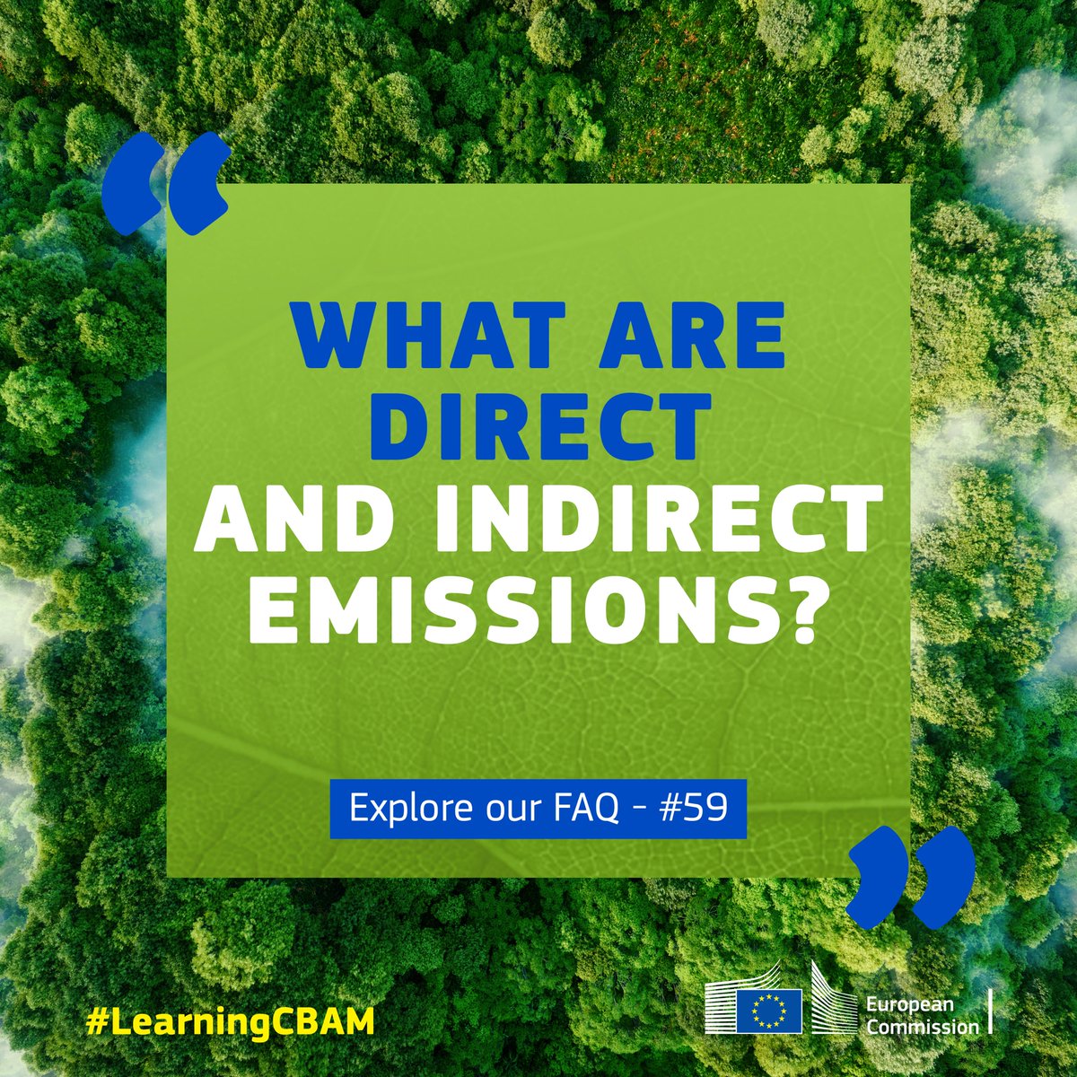 #LearningCBAM | What are direct & indirect emissions ❓ 💡 Direct emissions are generated during the production process of #CBAM goods while 💡 Indirect emissions refer to the electricity consumed during production. Both are to be reported 👉 europa.eu/!BjCQpP