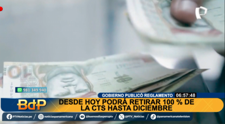 #BDP #EnVivo | DESDE HOY PODRÁ RETIRAR #CTS. El Gobierno dio luz verde a la medida y publicó reglamento, pese a advertencias de especialistas para no malgastar este dinero.
Míranos EN VIVO ► ptv.pe/vivo 
#PanamericanaTelevisión #Economía #CTS2024