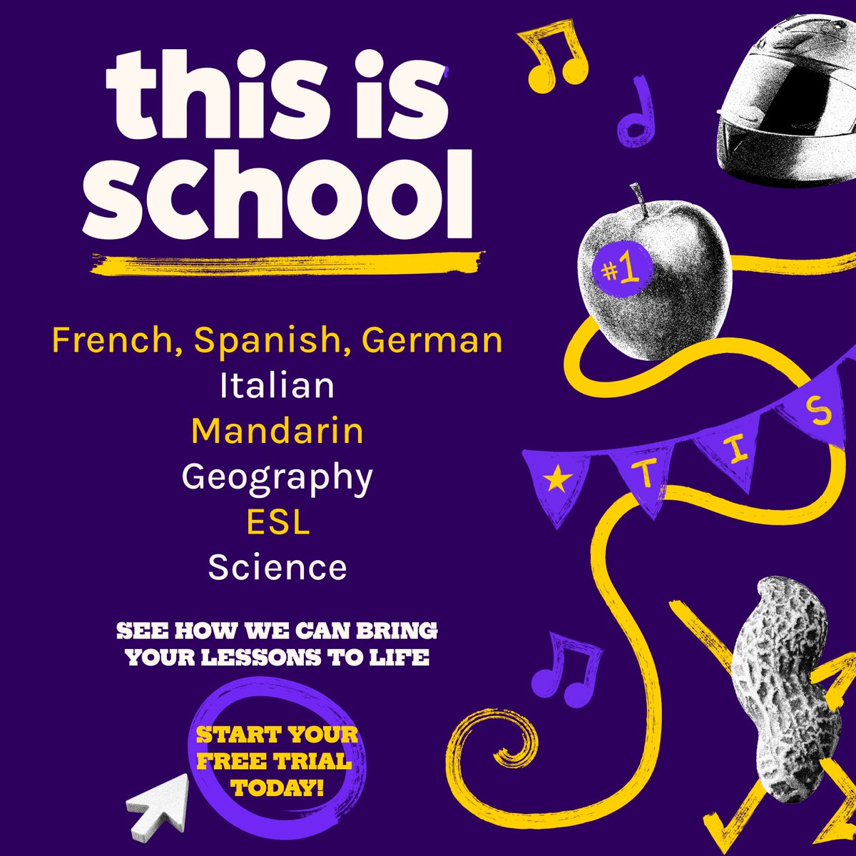 thisis_school's tweet image. The problem? Teachers are wasting time grading and searching for authentic, level-appropriate content when they could be using that time to focus on the thing that matters most - teaching!
The solution? This is School 😎
Explore how we help 👇🏽
thisisschool.com/?utm_source=so…