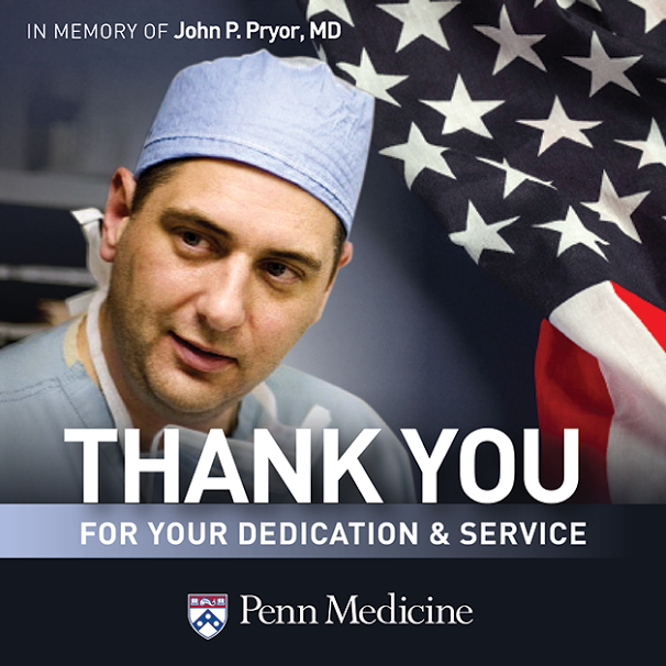 Penn Trauma Center (@penntrauma) on Twitter photo This Memorial Day, we honor all those who made the ultimate sacrifice to protect our country, including <a href="/PennTrauma/">Penn Trauma Center</a>'s own Dr. John Pryor. This Memorial Day, we honor all those who made the ultimate sacrifice to protect our country, including <a href="/PennTrauma/">Penn Trauma Center</a>'s own Dr. John Pryor.