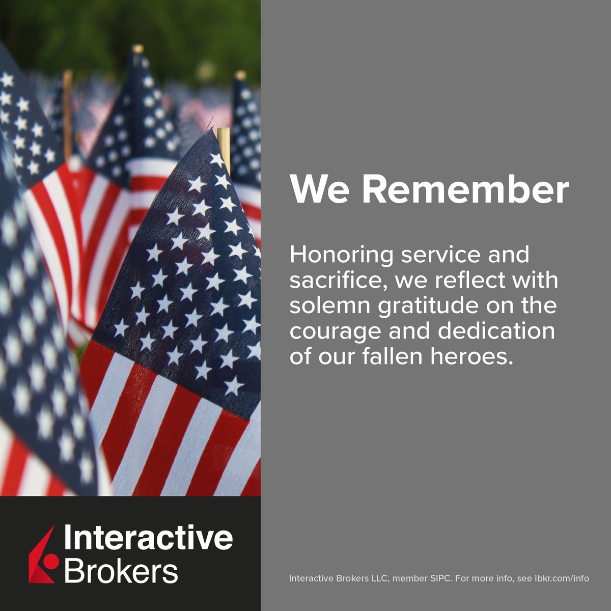 We reflect with solemn gratitude this Memorial Day 🇺🇸 In observance of this important day, US markets will remain closed on Monday, May 27.