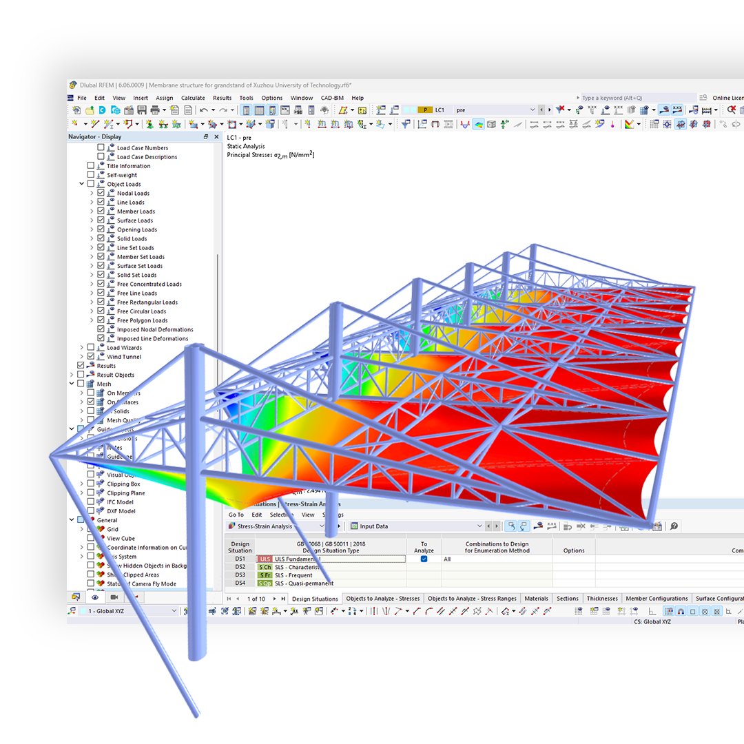 dlubal_en's tweet image. Customer Project | Steel Membrane Roofing of Grandstand at Xuzhou University of Technology, China

© Jiangsu Jingong Space Structure Co., Ltd.
bit.ly/4dQFRXl

#CustomerProject #Customer #RFEM #RWIND #SteelDesign #FormFinding #Membrane