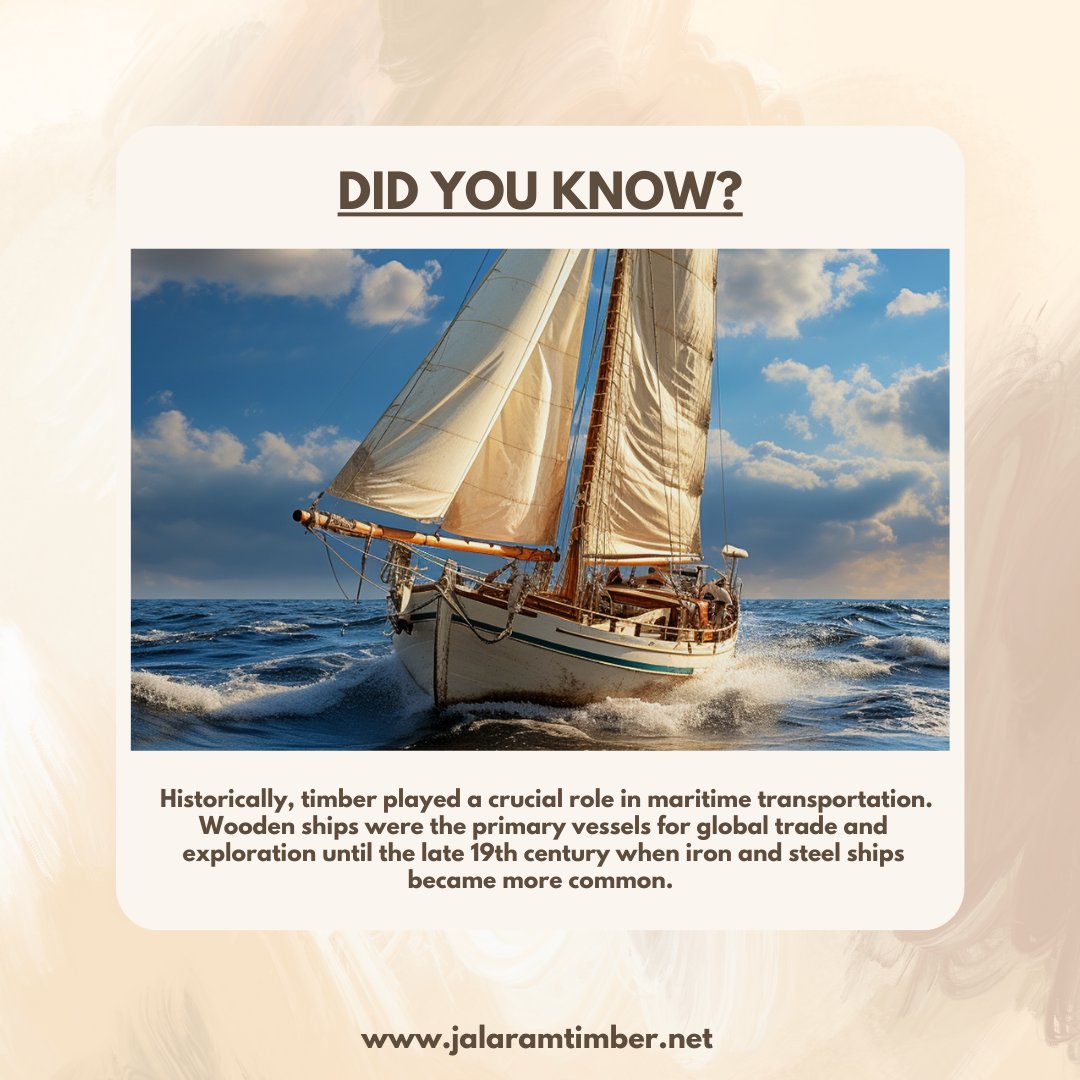 Let's sail through history 🚢

🧑🏻‍💻: jalaramtimber.net

#jalaramtimber #didyouknow #didyouknowfacts #didyouknowthat #didyouknowgram #maritime #maritimetransport #ship #woodenships #factsdaily #funfacts #timber #quality #qualityproducts #bestquality