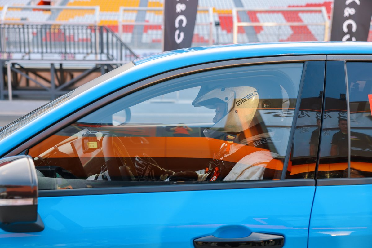 Geely Chairman Eric Li spotted at the Chengdu International Circuit.