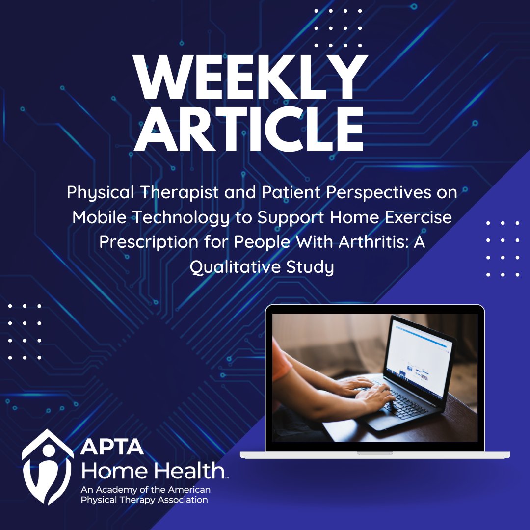 Check out this week's research article: loom.ly/X8ash1M #AHH #APTAHomeHealth #APTA #HomeHealth #HomeHealthPT #HomeHealthPTA #PhysicalTherapy #PhysicalTherapist #PhysicalTherapistAssistant