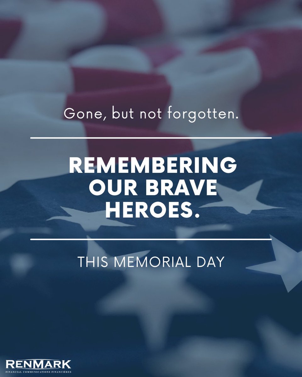 Honoring the brave and remembering the fallen. Wishing our fellow Americans a meaningful and peaceful Memorial Day. #RenmarkUSA