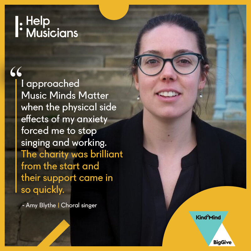 You can make a difference to the lives of musicians like Amy.

There are less than 24 hours left of the Big Give #Kind2Mind campaign where all your donations will be doubled ❤️❤️

Don’t miss out on this opportunity to double your impact 🙌

Donate here: helpmusicians.org.uk/kind2mind