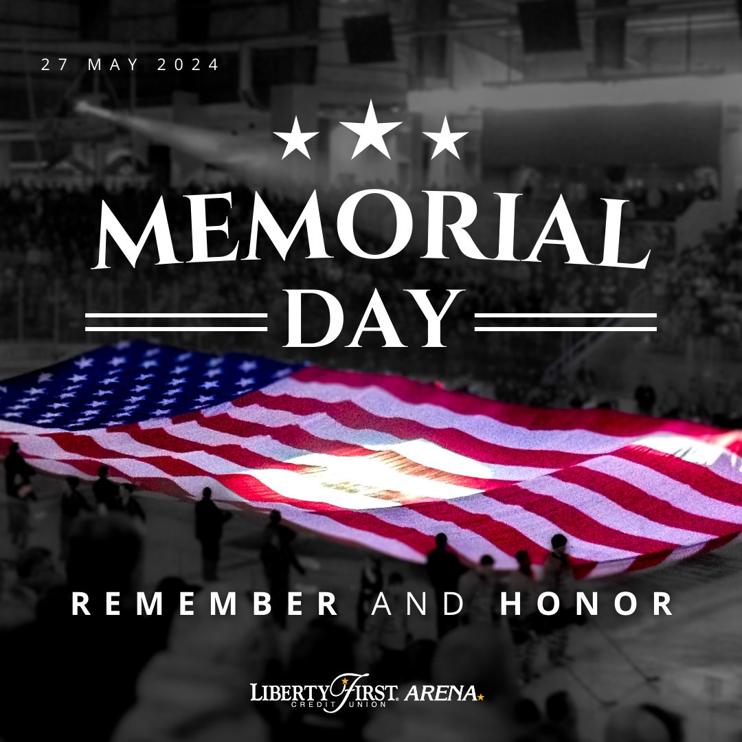 In honor and remembrance of those who have died protecting our country, Liberty First Credit Union Arena will be closed on Monday, May 27. We wish everyone a happy and safe Memorial Day! Tickets/Info available on our website: 🌐 bit.ly/LFCUATix