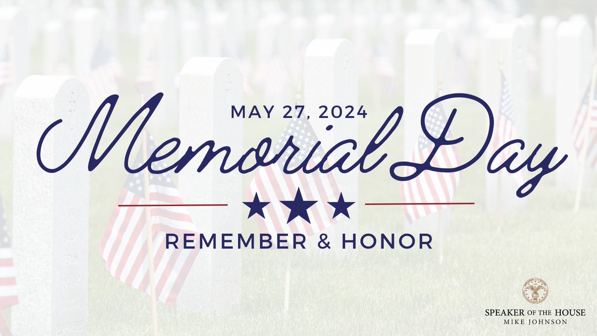 America honors today the brave men and women of the U.S. Military who have paid the ultimate sacrifice while defending our country. We owe them, and the families they left behind, an eternal debt of gratitude. “Greater love hath no man than this, that a man lay down his life for