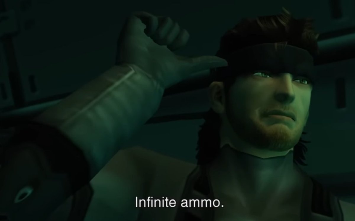 In Metal Gear Solid 2, Raiden asks Solid Snake if he has enough ammunition. Snake points at his bandana and says 'infinite ammo,' referencing the fact that he wears the infinite ammo bandana from the previous game. Kojima knows he is making video games. Druckmann does not.