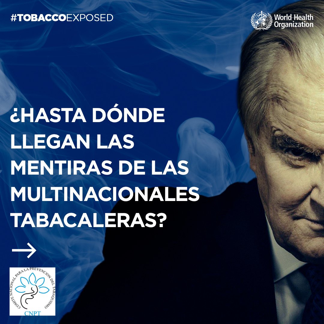 CNPT_E's tweet photo. ⚠️ ¿Hasta dónde llegan las mentiras de las multinacionales tabaqueras?

🧐 No te dejes engañar: solo les preocupa perpetuar su negocio mortal. 

🗣 Por eso, hoy y siempre di NO AL TABACO Y A SUS PRODUCTOS.

#tobacoexposed #DíaMundialSinTabaco https://t.co/qhOeyHrtCN