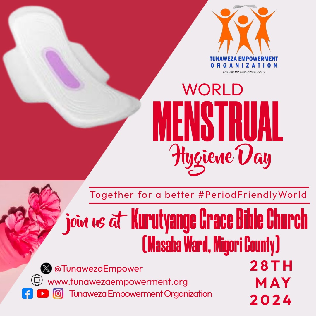 Join us as we commemorate side-event community outreach  this #WorldMenstrualHygieneDay2024  in Kurutyange - Migori County 🇰🇪 

🩸Theme: Together for a #PeriodFriendlyWorld 

🩸When: May 28th 2024

#MenstrualAwareness  #MenstrualEquity
#EndPeriodPoverty 
#QualityEducation