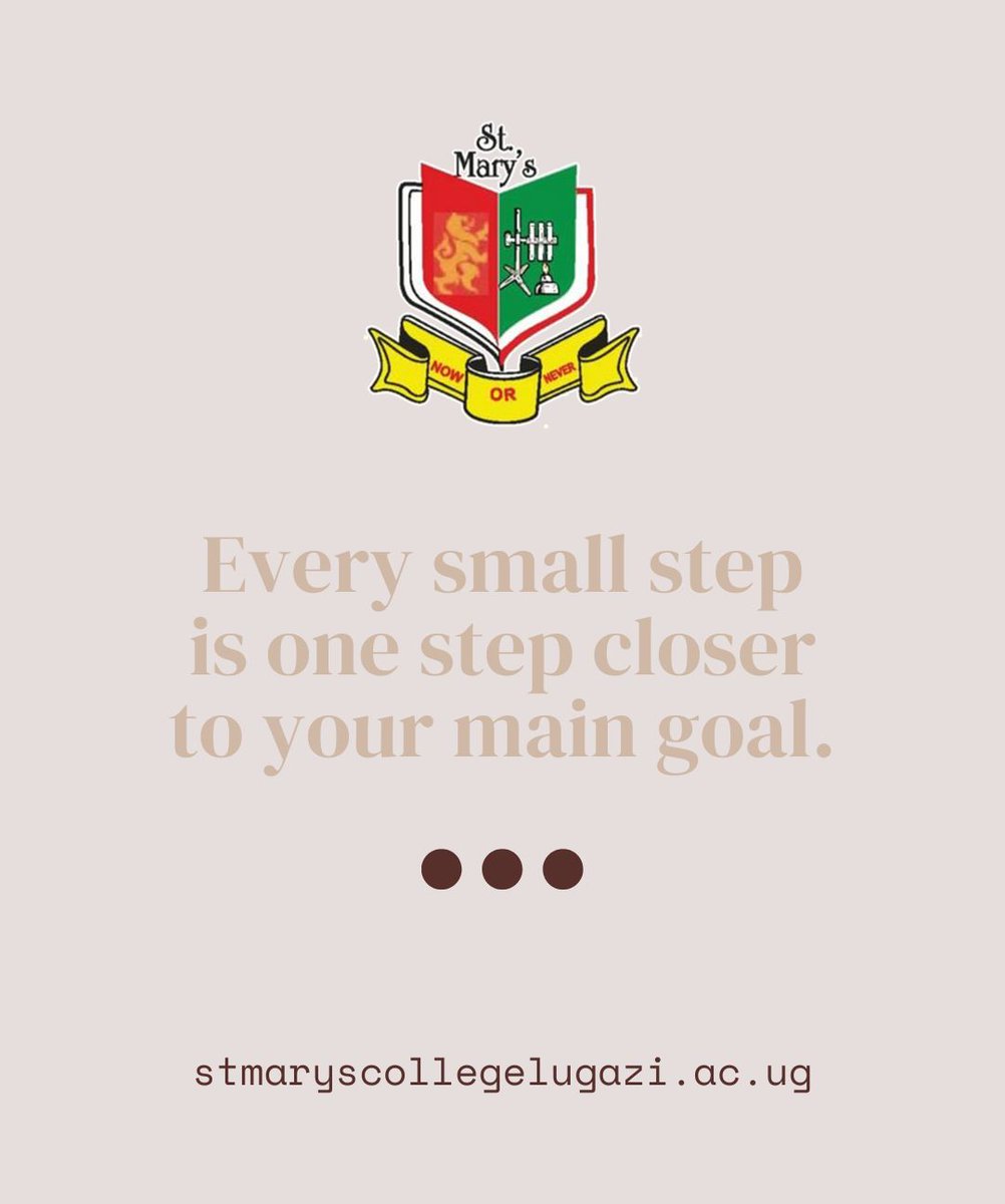 Every small step is one step closer to your main goal, don't give up now.
#StMarysCollegeLugazi #GratefulForEducation #Educationalforall #Empower #DreamsComeTrue #KnowledgeIsPower