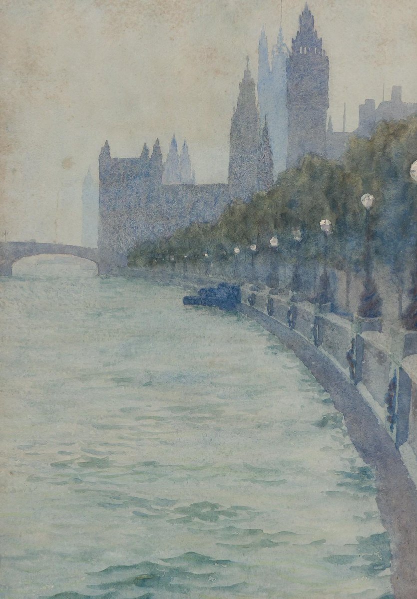 “Notre-Dame at Night” & “Thames Embankment” by Thomas Buford Meteyard (1865 - 1928), American