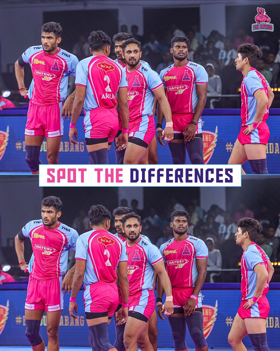 There are 3️⃣. Can you spot them? 👀 #JPP #Kabaddi #RoarForPanthers