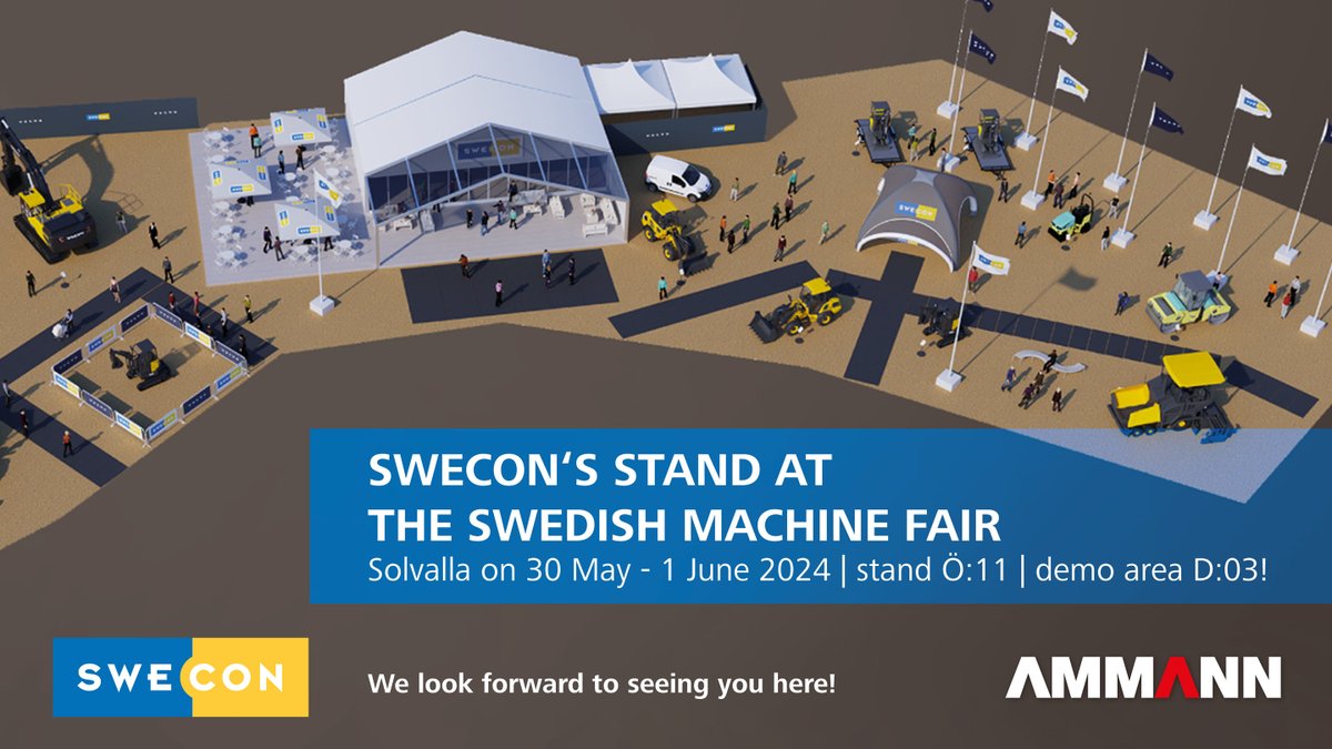 See the future of compactors and pavers at the Swedish Machine Fair (from 30 May to 1 June). Review e-drive plate compactors, new heavy tandem roller, and an innovative e-drive tandem roller. 🚜💡

#Ammann #SwedishMachineFair #GreenTech #ConstructionInnovation